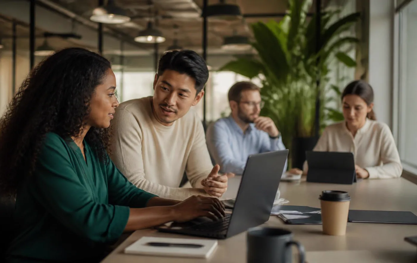 A team working together in a Brazilian office